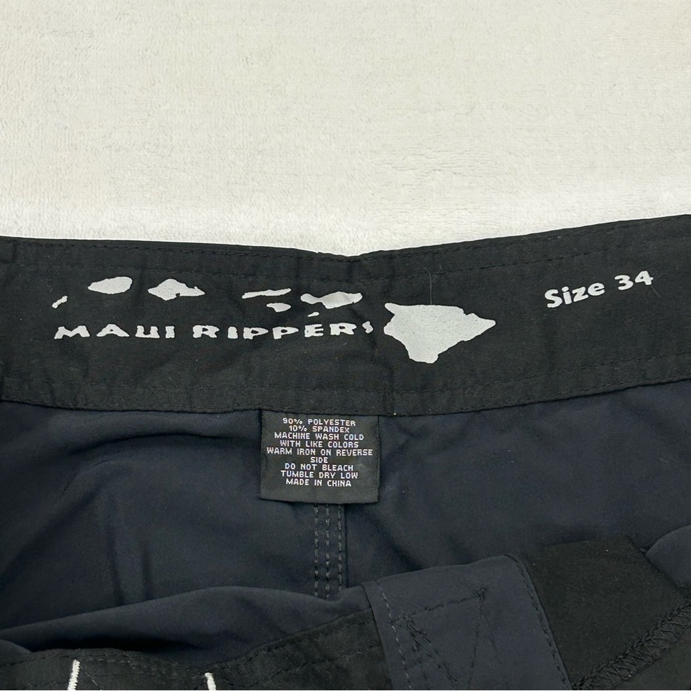 Drais Day/Night Club Las Vegas Swim Beach Black Maui Rippers Board Shorts Men 34 - Picture 4 of 11